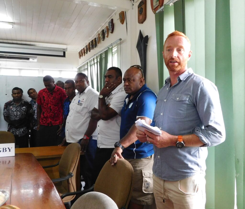 Vodafone Fiji 7s Host FRU Staff to Morning Tea