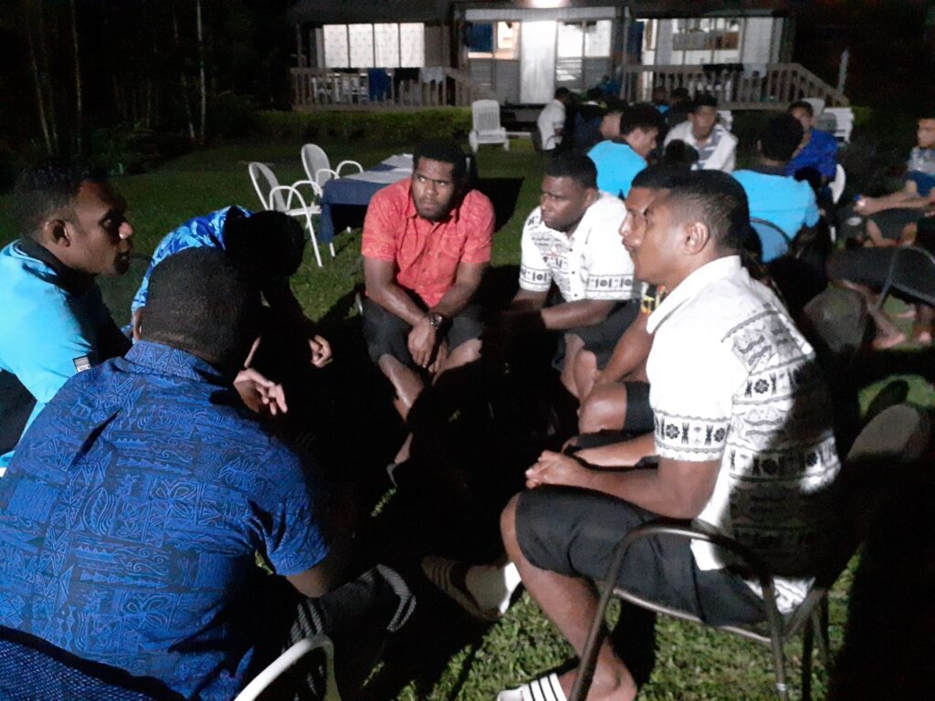 Fijian Under-20s benefit form a mentoring session with Flying Fijians