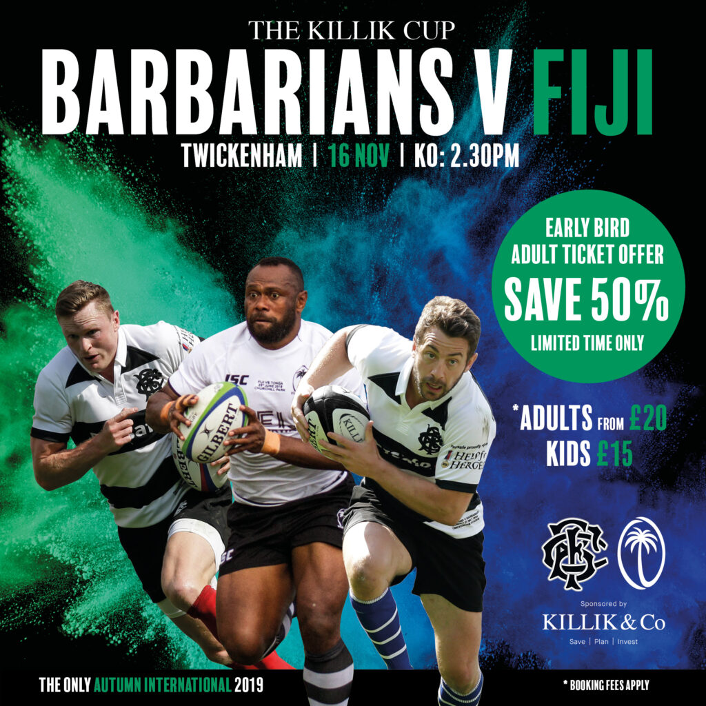 Fiji Airways Flying Fijians return to Twickenham to face Barbarians in November