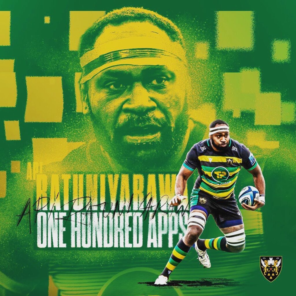 Flying Fijians lock Api Ratuniyarawa hits centurion for Northampton in England