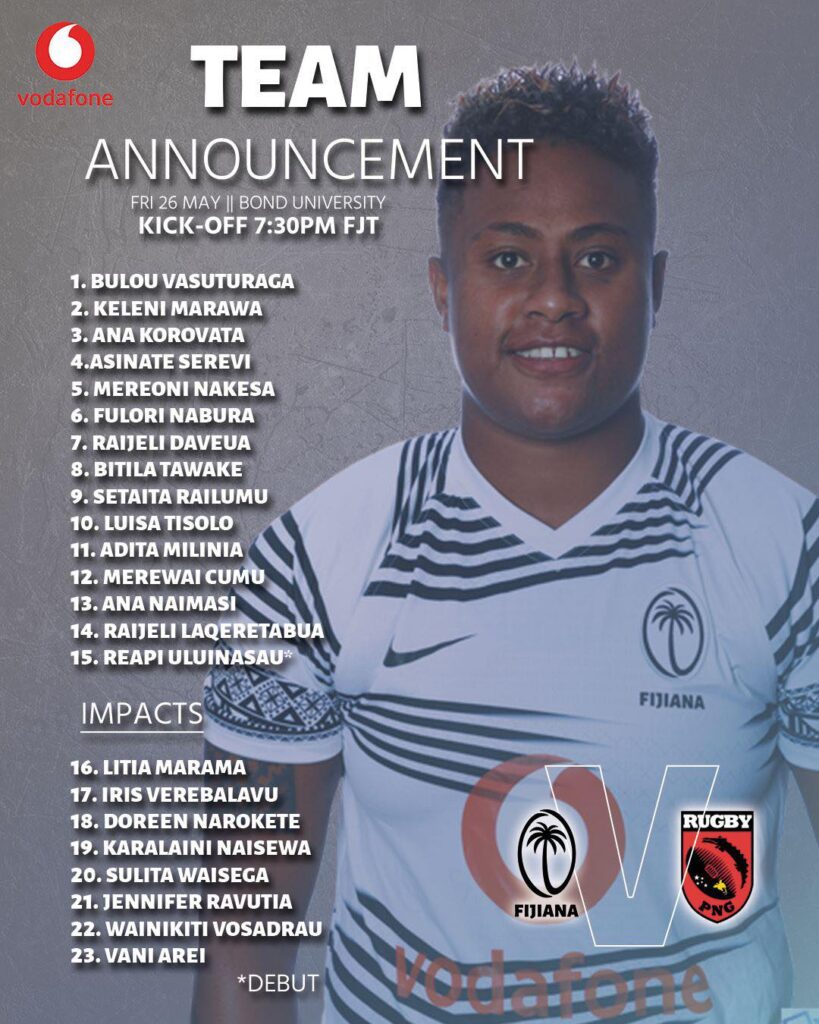 Ulunisau to make debut, Coach Male rings changes to the line-up