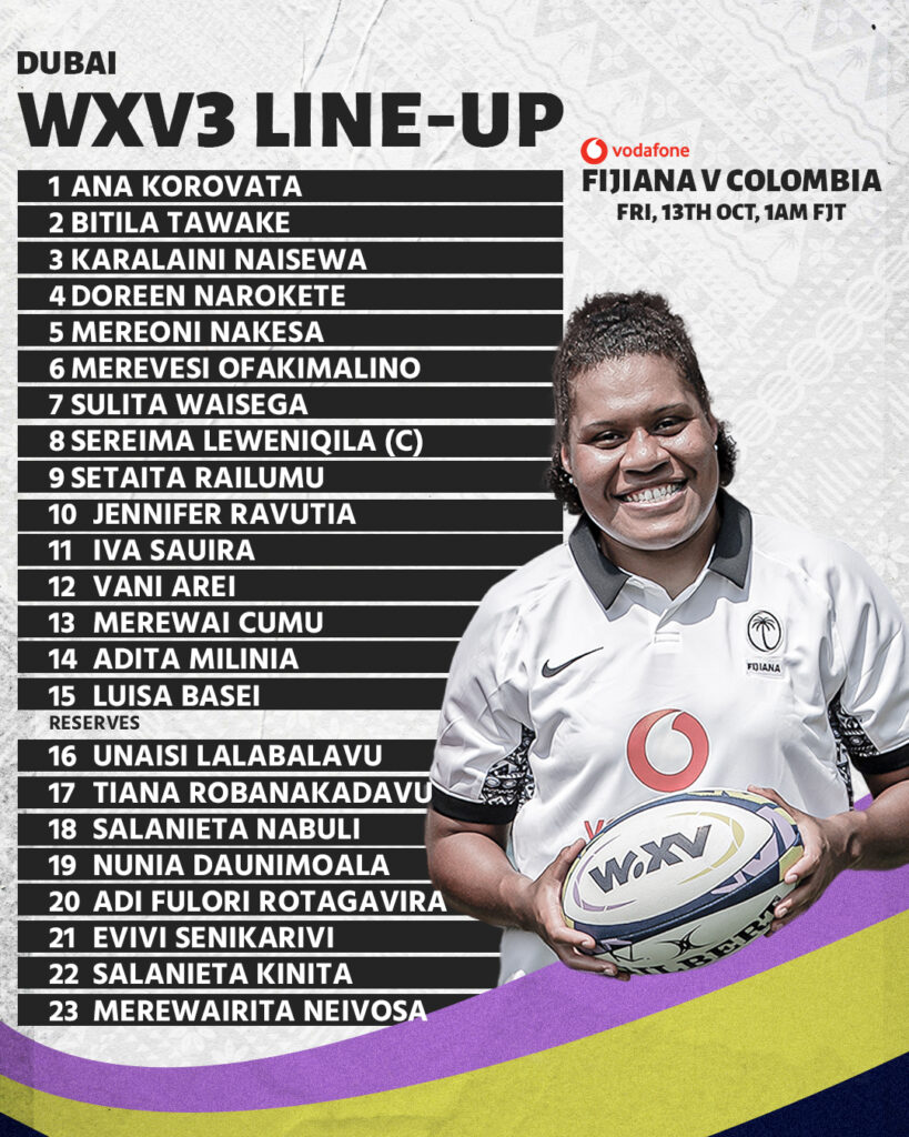 Sauira and Lalabalavu Debut for Vodafone Fijiana 15’s in Inaugural WXV3 match