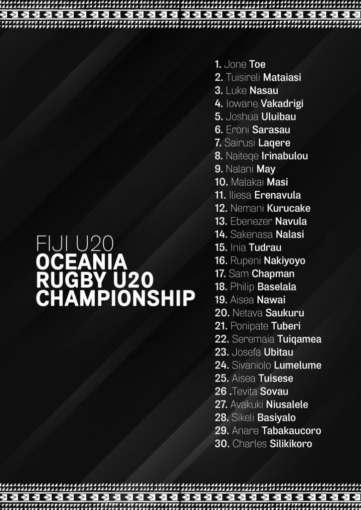 Fiji Under-20 Squad Unveiled for Oceania Rugby U20 Championship