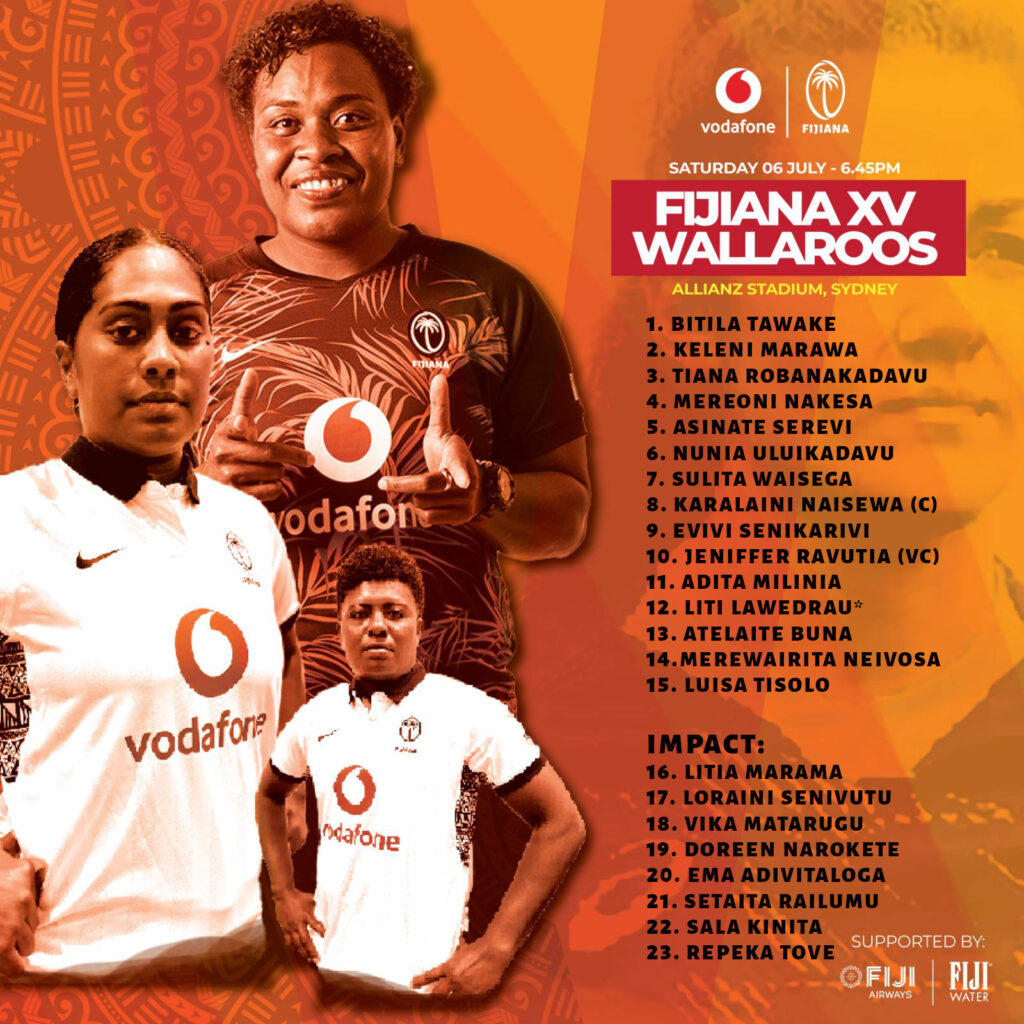 Naisewa Returns to Lead Vodafone Fijiana XV Against Wallaroos in Saturday Showdown