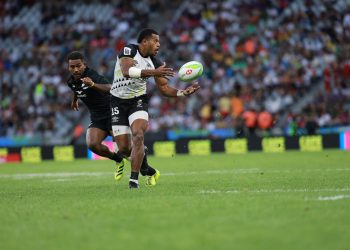CAPE TOWN, ZAF - December 6: New Zealand versus Fiji in a men's Pool A match at the 2025 HSBC SVNS Cape Town at DHL Stadium on December 6, 2025 in Cape Town, South Africa. (Photo by Alex Ho / World Rugby)