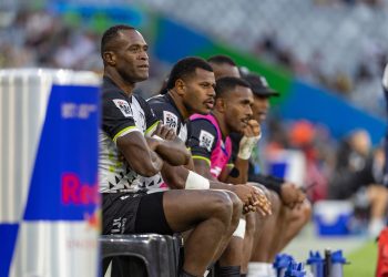 CAPE TOWN, ZAF - December 6: New Zealand versus Fiji in a men's Pool A match at the 2025 HSBC SVNS Cape Town at DHL Stadium on December 6, 2025 in Cape Town, South Africa. (Photo by Zach Franzen / World Rugby)